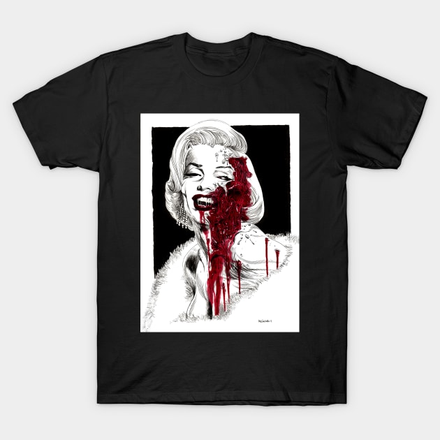 Marilyn Monroe Zombie Red T-Shirt by rsacchetto